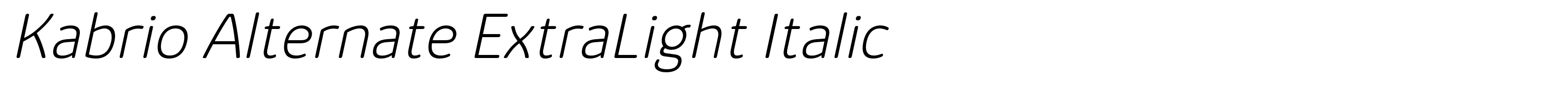 Kabrio Alternate ExtraLight Italic
